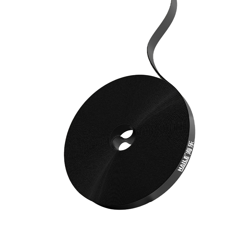 HAILE Velcro cable management tape cloth tie tape 10 meters 1.2cm wide back-to-back cable binding tape storage fixed organization winding tape cable organizer cable binding tape black ZD-1H-10M