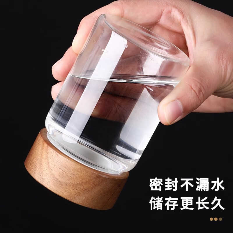 Home KATEI STORY Japanese glass sealed jar food-grade coffee bean storage jar with lid household tea camellia sub-bottle storage jar acacia wood lid 580mL single piece