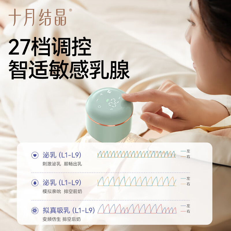 October Crystal Electric Breast Pump Integrated Fully Automatic Frequency Converter Milking Machine Portable Single Side Breast Pump Randomly Shipped Hot Products