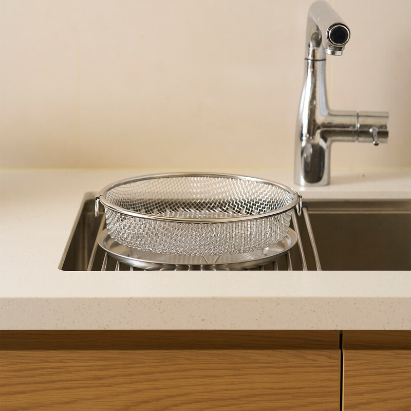 Siyue 304 stainless steel thickened large sink drain basket sink rack home kitchen multi-functional shallow basket 304 stainless steel