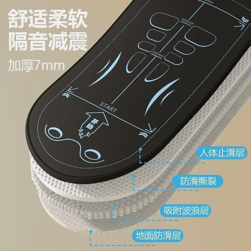 He Jian Gong Abdominal Wheel Special Mat Abdominal Wheel Training Kneeling Mat Yoga Mat Skipping Rope Blanket Thickened Shock Absorbing Silent Sports Mat Posture Line Abdominal Strength Special Mat - Black and Blue