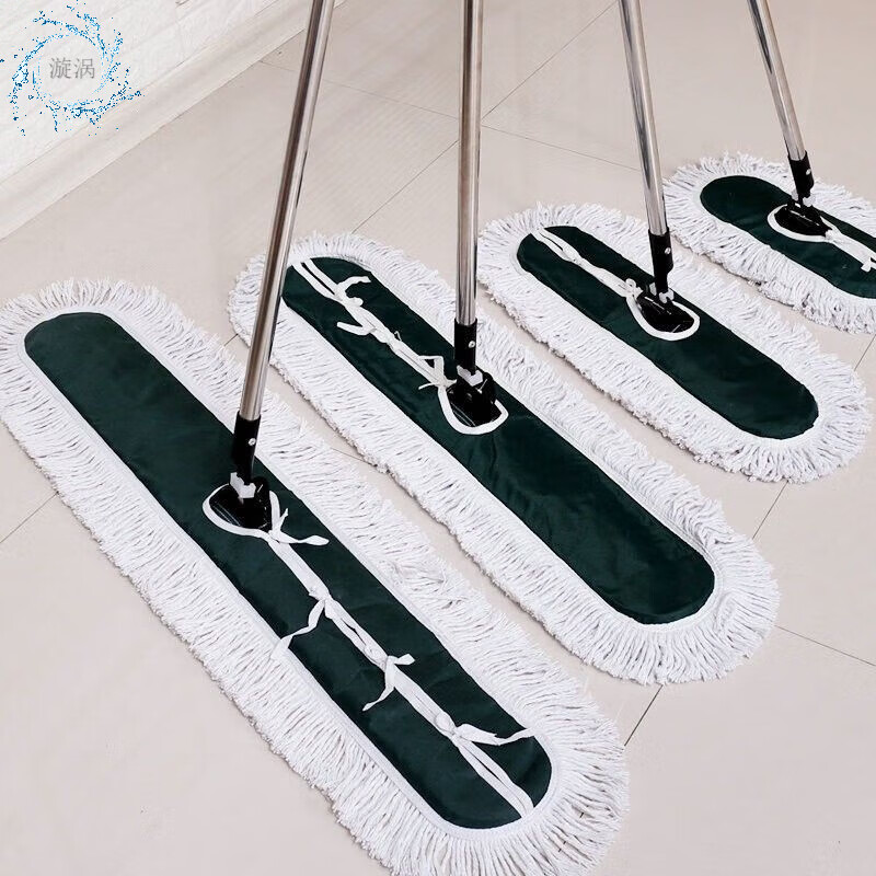 Large mop flatbed large size 120cm shop large mop flatbed row mop large dust push household one mop floor commercial factory hotel cleaning mop cloth 3 layers of cloth 90cm + 2 pieces of cloth factory