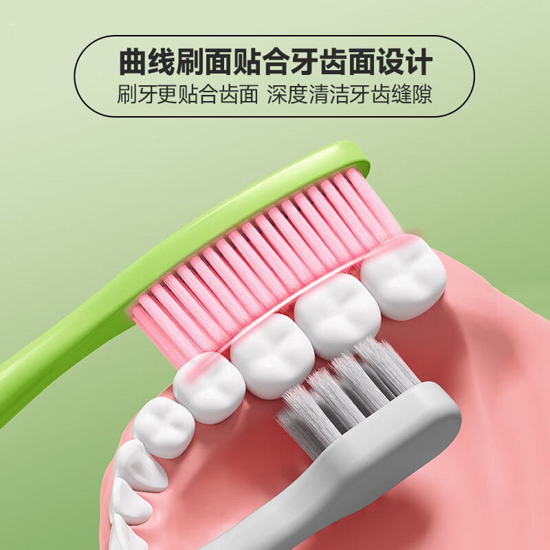 Dinosaur Doctor (PROTEFIX) adult toothbrush with large head, soft bristles and extended head, high-end family, dedicated for lazy men and women, 3-pack (blue + green + red)