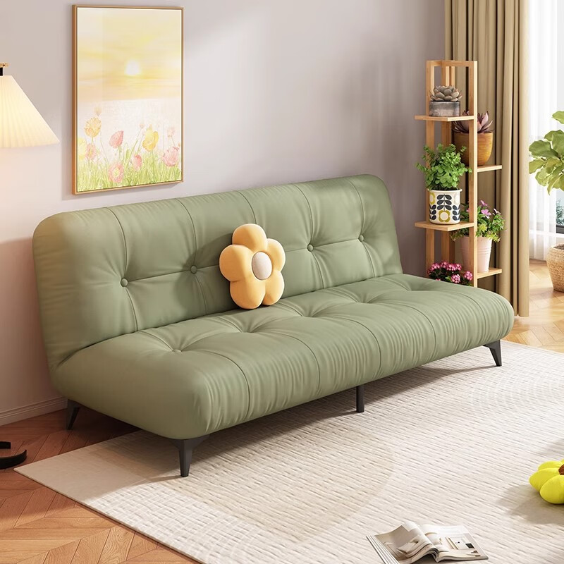 Qinuo Yunduo sofa folding dual-use integrated sofa bed rental apartment economical new fabric small sofa off-white latex model three-speed adjustment 1.8 meters long wear-resistant cat scratch leather