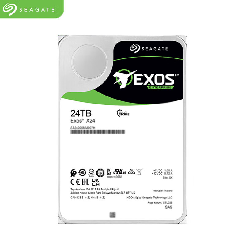 Seagate (SEAGATE) 24TB enterprise-class hard drive computer hard drive SATA 512MB large cache mechanical hard drive data center hard drive ST24000NM002H