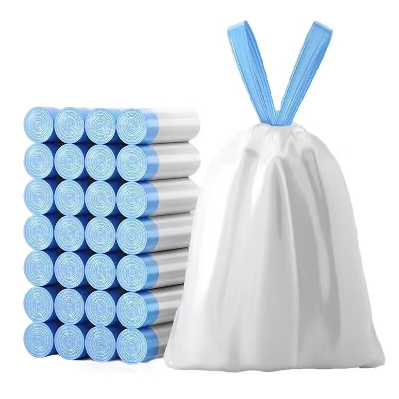 JD Logistics Large Garbage Bag Thickened Portable Gray Industrial Garbage Bag Commercial Catering Hotel Large Bucket Extra Large Kitchen Use Drawstring Garbage Bag 20 Pack