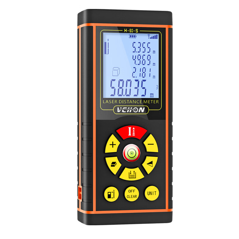 VCHON Laser Distance Meter High-Precision Handheld Measuring Ruler Distance Measuring Instrument Room Magic Device Electronic Ruler 40 Meters Accurate Battery Model + Universal Leveling Bubble (lanyard