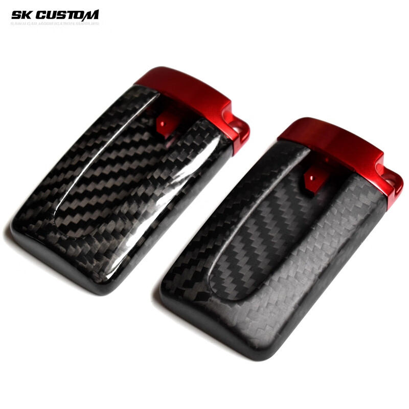 Carbon fiber key case QX50 Q50L Q60 Sylphy Teana Qijun special key case modified red_black carbon fiber_bright_