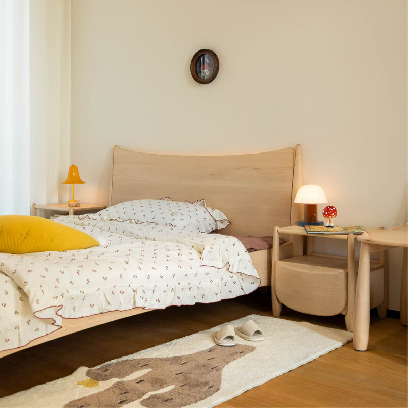 FNJIKIDS Daydream Children's Bed Solid Wood Children's Room Kid's Bed Boys and Girls New Simple Teenager Bed Second Bedroom Furniture Pre-Sale 8 Weeks White Maple Natural Color 1.5m