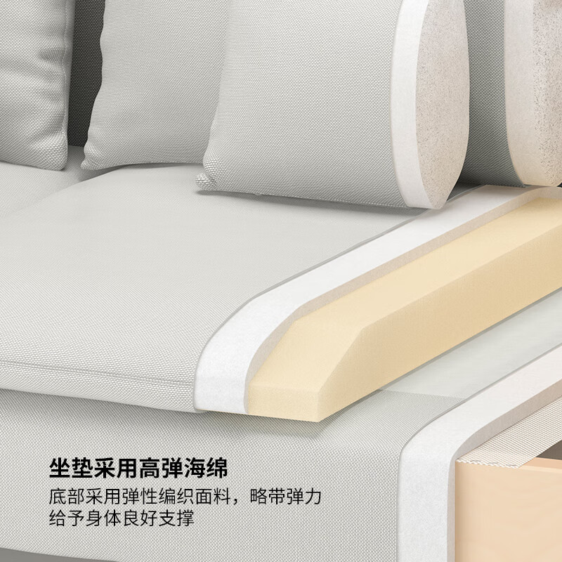 IKEA SODERHAMN simple fabric sofa living room three-person sofa beige brown Weap sofa + coffee table