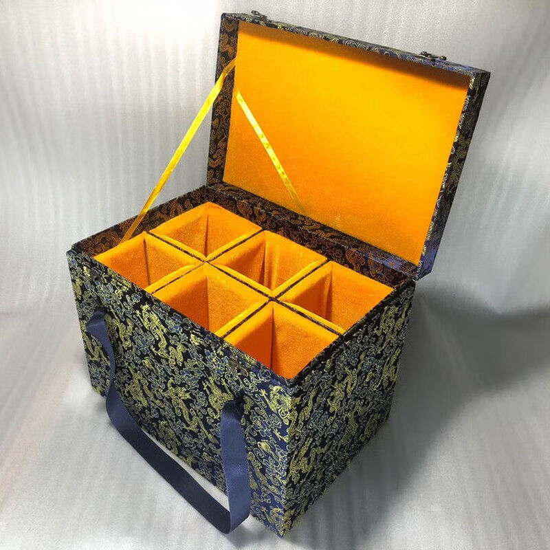 Moutai bottle protective cover (empty box without wine) Feitian wine box metal box packaging box white wine box Feitian 6-pack blue does not include wine