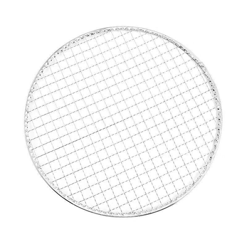Haiyiduo disposable barbecue net, outdoor camping barbecue net, barbecue grate, stainless steel iron stove for tea cooking, round edge, 29.5cm in diameter (9 pieces)