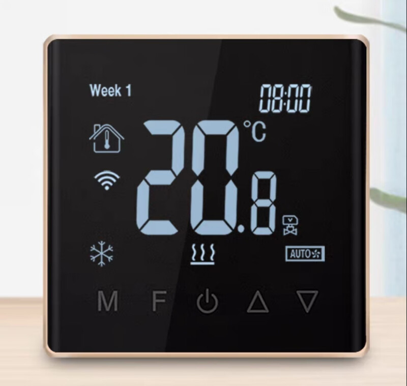 Tuya zigbee wireless wifi central air conditioning thermostat fan coil three-speed switch remote control panel air conditioning model glass screen white