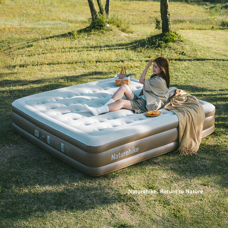 Naturehike Noke Chenjing built-in pump PVC heightened outdoor inflatable mattress home inflatable mattress camping sleeping mat outdoor