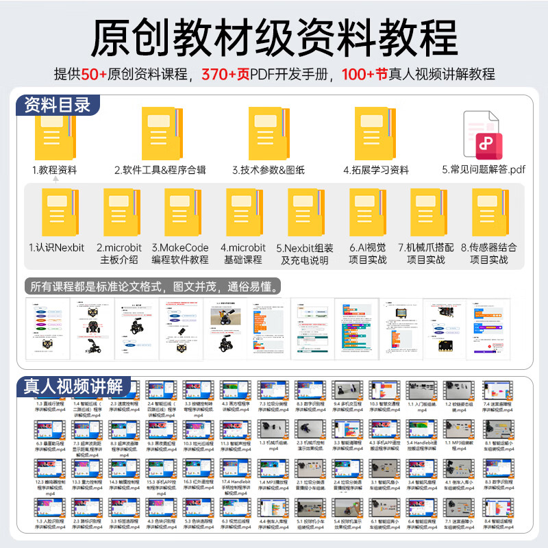 Yue Changsheng Huan'er micro bit graphical programming Nexbit smart car AI visual recognition teaching AI smart transportation kit including micro bitV2 motherboard