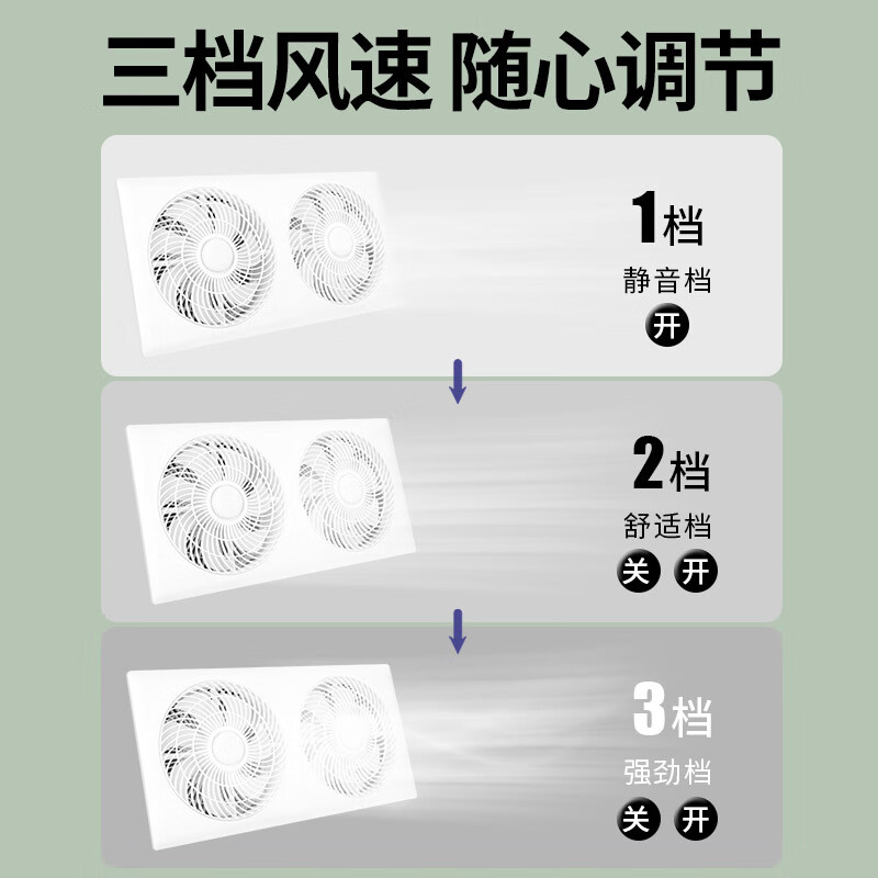 Wen Yijia ultra-thin embedded electric fan kitchen integrated ceiling aluminum buckle ceiling bathroom toilet ceiling cooling fan 300x600丨ultra-thin 8 lighting air inlet panel (direct blow circlip丨universal ceiling type