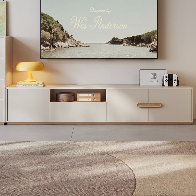 Lin's home modern simple floor-standing TV cabinet slate coffee table small apartment living room 2025 new Fangman series RG2M