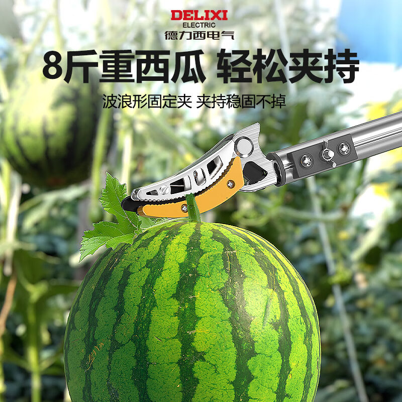 DELIXI ELECTRIC fruit picking artifact, lychee picking, longan pruning shears, telescopic high-branch shears, high-altitude fruit picking, high-altitude fruit picking, upgraded model, 2-stage telescopic 1.8-3 meters + 3-piece set