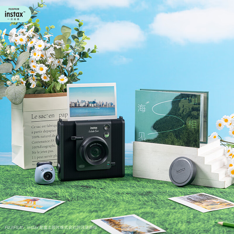 Fuji (FUJIFILM) instant photo paper wide wide white border photo paper suitable for wide300/210/200 and other cameras wide white border 5 inches 20 pieces + photo album mountains and seas