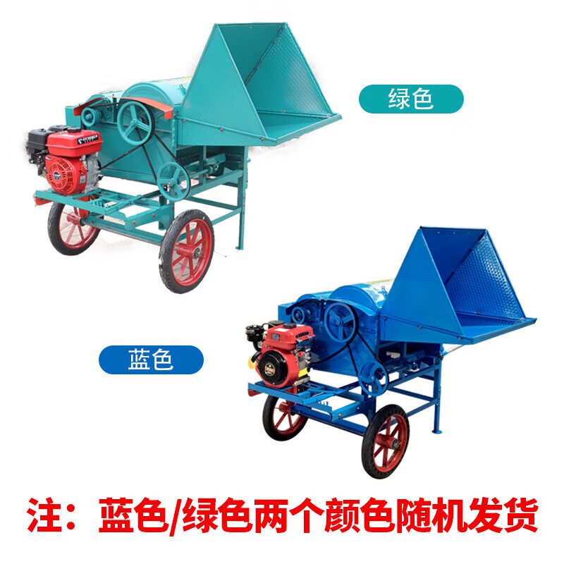 He Jiagong's new 136 double-drum rapeseed thresher, large-diameter wheat, soybeans, sorghum and sesame, multi-functional, single machine + pull-free diesel engine + wheels, double drum