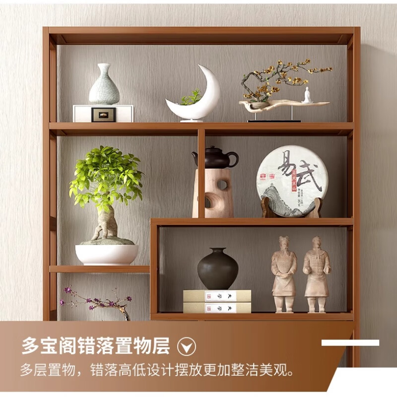 Memory Travel New Chinese Style Bogu Rack Tea Rack Storage Rack Tea Set Rack Tea Display Cabinet Non-Solid Wood Tea Room Ornaments Duobaoge
