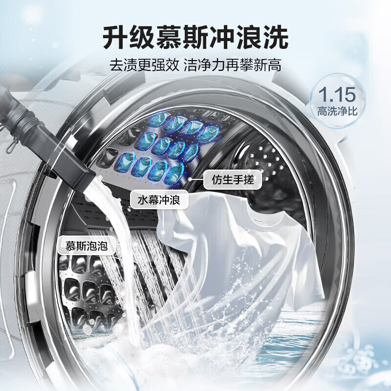 Haier's 25-year-old new product, fully automatic front-loading washing machine with drying and washing-drying machine 10 kg, home appliance subsidy, trade-in direct drive ultra-thin XQG100-HBD37E