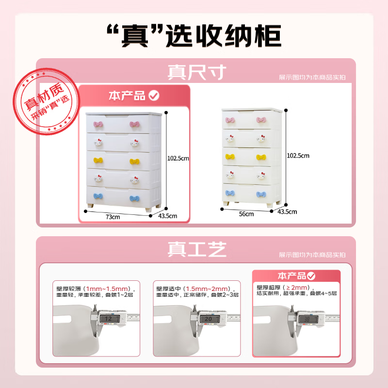 Alice storage cabinet drawer-type simple wardrobe chest of drawers storage cabinet toy storage KITTY cute 5-layer storage cabinet