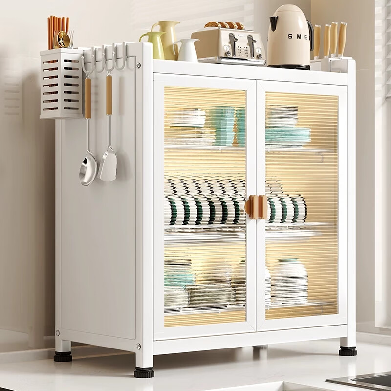 Lazy Space Home Cupboard Kitchen Dishes Storage Cabinet Carbon Steel Drainage Bowl Rack Dust-Proof Dish Rack Kitchenware Storage Rack 60CM Three Layers Gray + Accessories Hot First Order Special Price