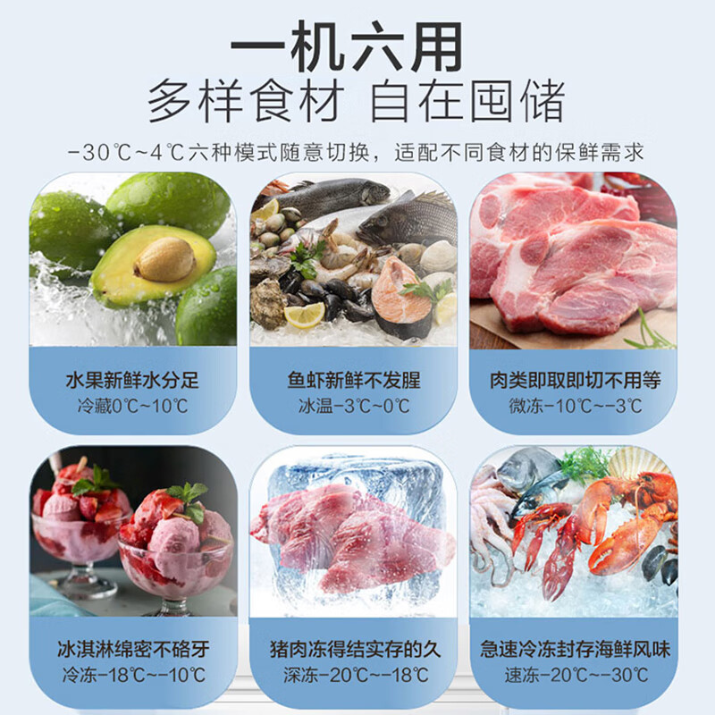 Haier freezer household single temperature first level energy efficiency refrigerator freezer commercial small refrigerator large capacity freezer 201 liters minus 30 丨No need for frequent defrosting