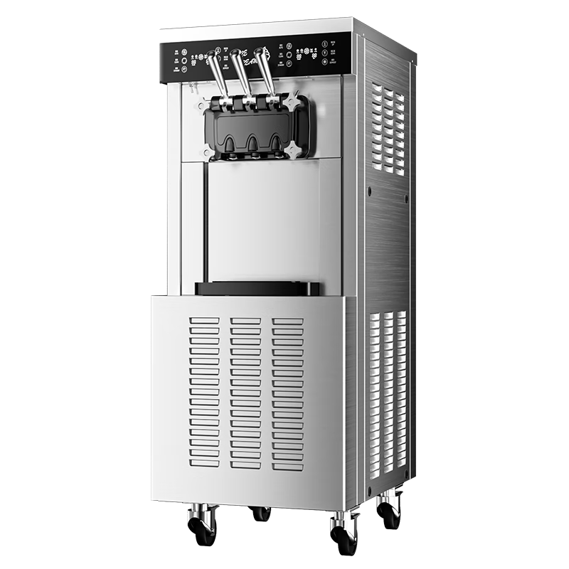 Donper Ice Cream Machine Commercial Vertical Soft Ice Cream Machine Three-head Ice Cream Machine Stall Fully Automatic Ice Cream Machine Mixue Cone Machine Milk Tea Shop Dessert Sundae 44L/H Large Production Dual System/Seven Days No-Clean/Lack of Material Alarm/400