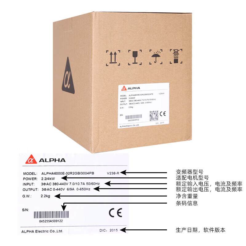Alpha inverter ALPHA6000E0.75KW1.5KW2.2KW4KW three-phase inverter 6000E-3018GB/3022PB