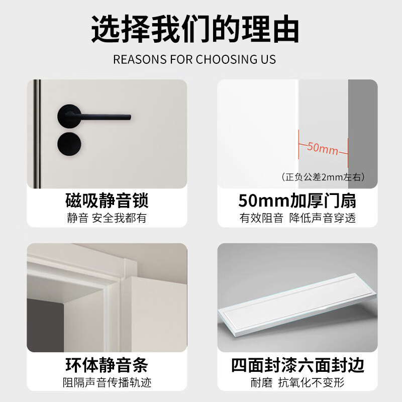 Wen Yijia Wooden Door Painted Door Minimalist Bedroom Door Set Door Bedroom Door Interior Door Bedroom Door Solid Wood Door Composite Door Pure White Measurement + Installation + Transportation + Hardware