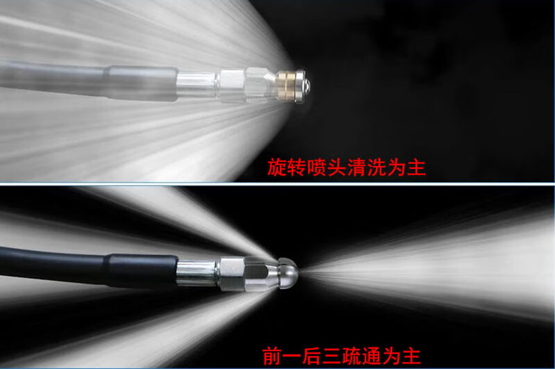 Household sewer pipe dredging pipe cleaning and decontamination high-pressure pipe water rat head connected to car washing machine unblocking and cleaning artifact M22 double-layer bold household six-piece set 10 meters