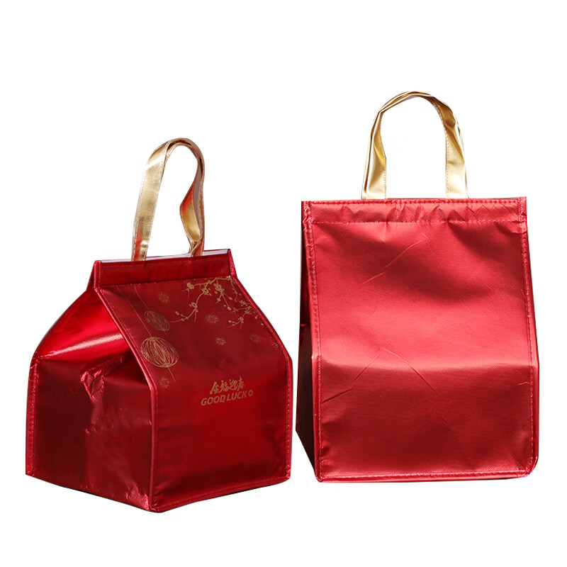 Large capacity burgundy beef and mutton pot gift box sea cucumber Buddha jumping wall insulation bag aluminum foil customization burgundy leather medium size including inner box 31*31*38