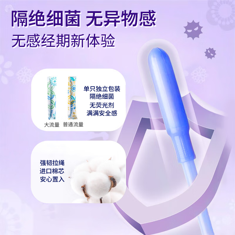 TAMPAX high-flow tampons, 16 short tube sanitary napkins, smooth and easy to push, imported from Europe