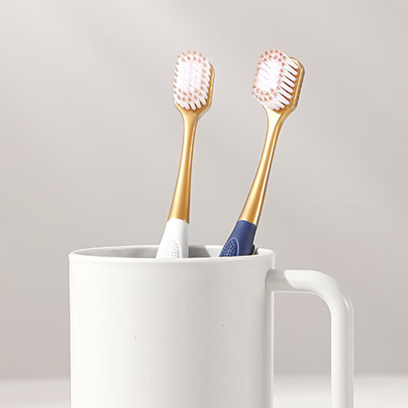 Toothbrush with soft bristles for adult family use, ultra-fine and ultra-soft toothbrush (wide head, soft bristles)* 6 pieces 1