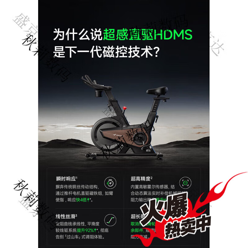 Merrick Obsidian Knight Turbo Dynamic Bike Home Model Sports Silent Fitness Equipment MR-S39 Black - Spontaneous