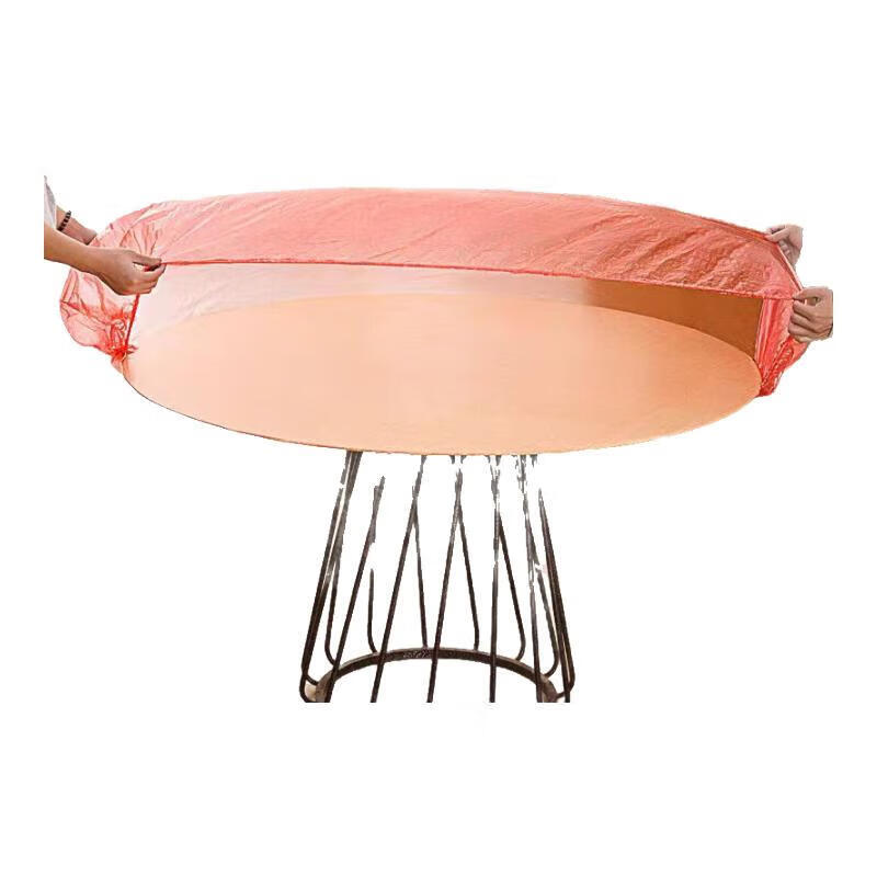 Disposable drawstring tablecloth with waterproof and oil-proof extra thick no-wash plastic film round table dining table tablecloth table camping 1.8m red 20 pieces stretch length 2.83m