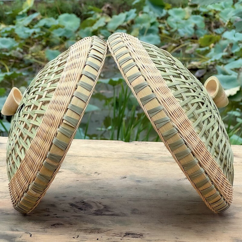 Ye Yu's traditional handmade bamboo pot lids, wooden barrels, bamboo lids, farmhouse household green bamboo art products, bamboo knotted bamboo root buckets, custom-made finely woven bamboo lids
