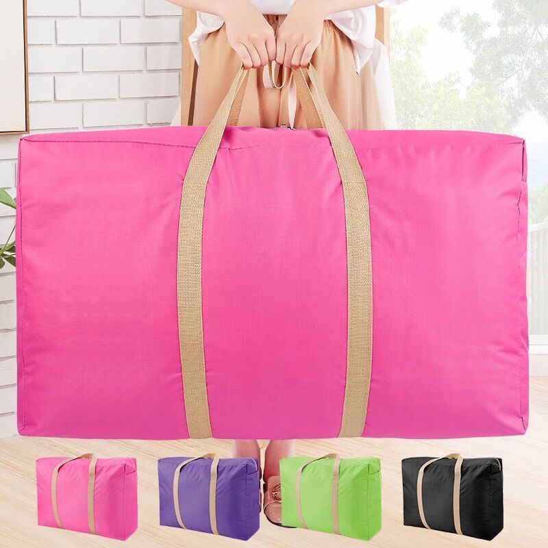 Vinoa Quilt Storage Bag Large Capacity Moving Bag Thickened Oxford Cloth Handbag Woven Bag Duffel Bag Clothes Waterproof Bag Black Thickened No-frills Extra Large 130 Liters Can Hold 2 Beds of 8-Kilogram Thick Quilts