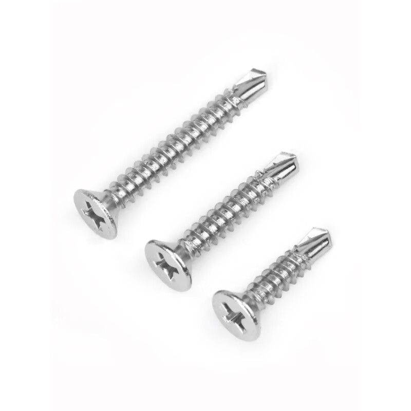 Thousand speed wheel 410 stainless steel cross countersunk head drill tail screw self-tapping self-drilling flat head dovetail screw color steel tile screw M4.2*16 100 pieces 410