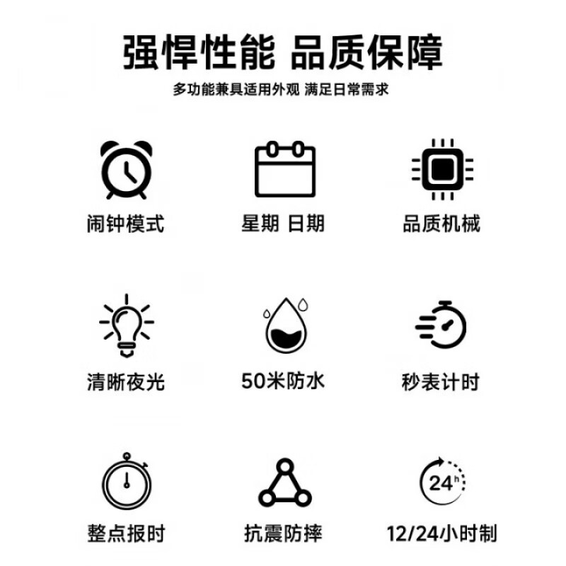 Xiaomi Buyi electronic watch for junior high school students, male high school student watch, youth multi-functional sports waterproof luminous watch, starry sky black, sports waterproof watch, luminous alarm clock, date and time