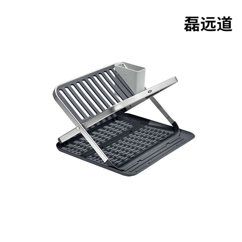 OXO OXO aluminum alloy drain rack foldable dish rack storage rack double-layer home kitchen dish rack aluminum alloy folding drain dish rack