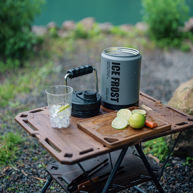 GOOUT SPRINGHILL Official Direct Sales Spring Mountain Gray Frost Ice Bucket Outdoor Ice Cube Insulated Box Camping Cold Bucket Portable Portable Gray Ice Bucket + Ice Bucket Cover + Ice Bucket Clip One Step