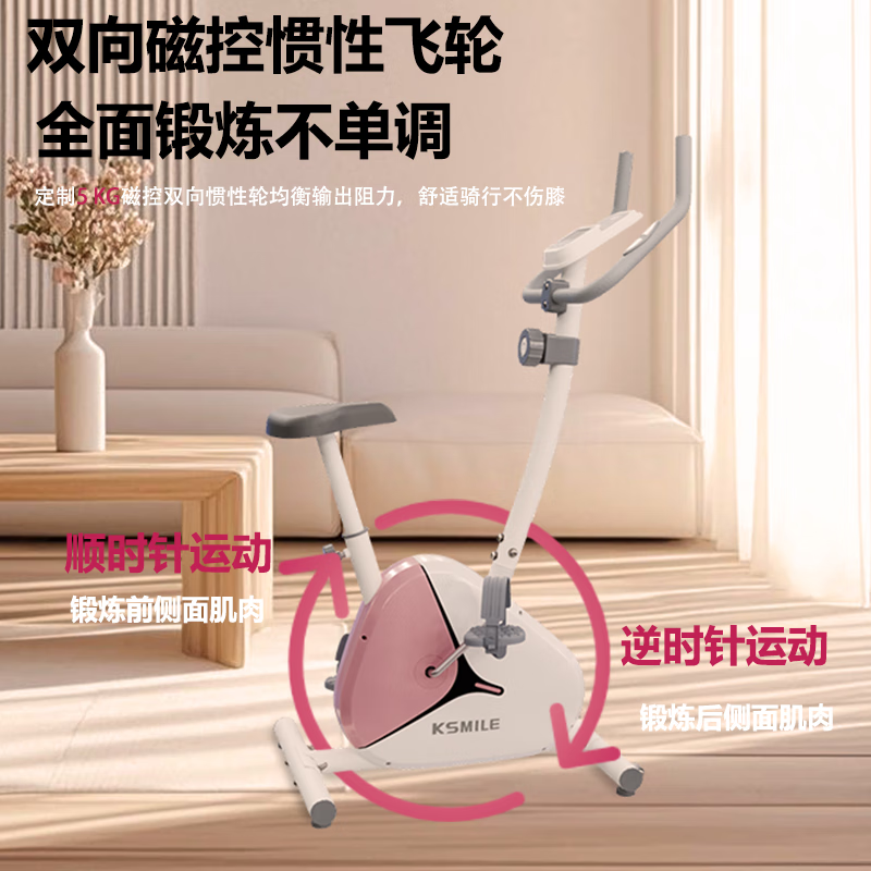 KSMILE Kang Lejia spinning exercise bike weight loss equipment home ultra-quiet bicycle indoor bicycle silent version - elegant powder