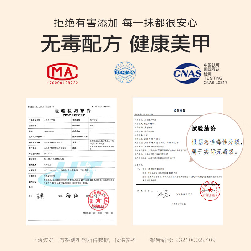 CandyMoyo non-toxic healthy no-bake quick-drying nail polish manicure non-tearable long-lasting hand and foot nail polish 2-piece set New Year gift