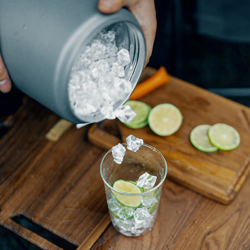 GOOUT SPRINGHILL Official Direct Sales Spring Mountain Gray Frost Ice Bucket Outdoor Ice Cube Insulated Box Camping Cold Bucket Portable Portable Gray Ice Bucket + Ice Bucket Cover + Ice Bucket Clip One Step