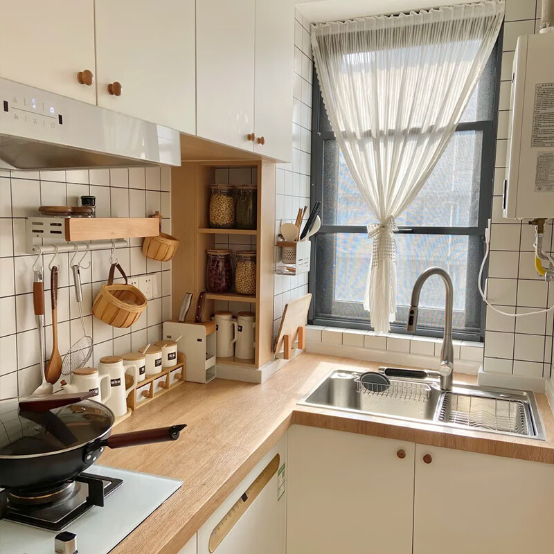 PIANO PIANO Japanese style log style kitchen cabinets customized kitchen cabinets stove integrated stove home integrated stove home