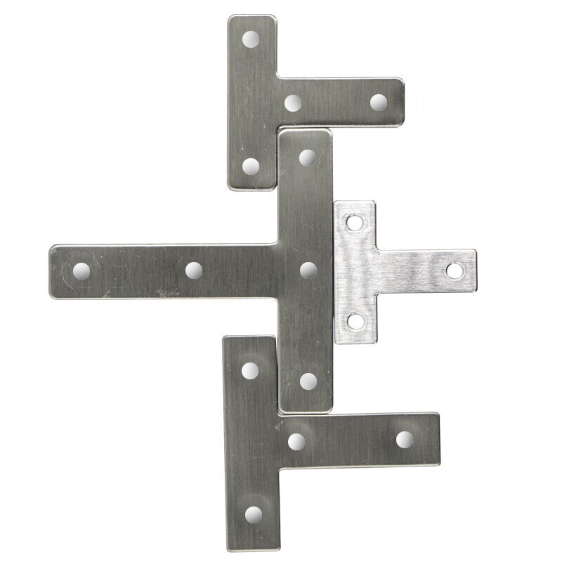 Masfor thickened stainless steel corner code thickened right-angle corner code fixed bracket round edge T-shaped 80*80mm (10 pieces)