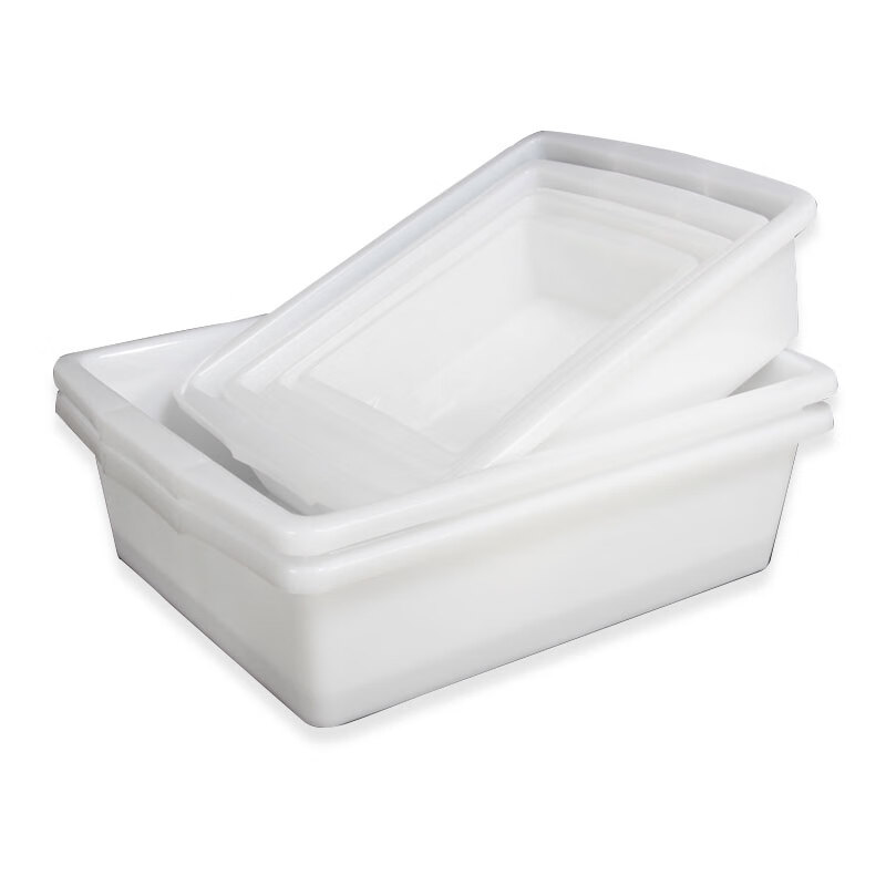 Box storage box plastic basket rectangular white plastic box Malatang kitchen storage basket plastic frame commercial extra thick 01 25*19*7cm